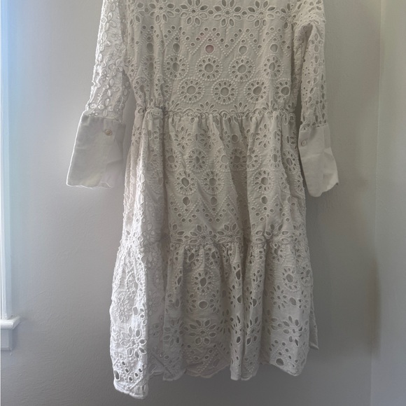 Gretchen Scott White Eyelet Little Bo Peep Shirt Dress Size Small - Picture 6 of 8
